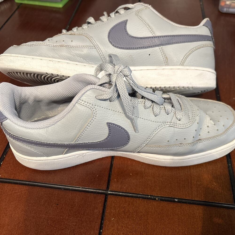 Nike Court Vision Low Gray Leather Shoes Mens 11 Casual Y2K Sneakers